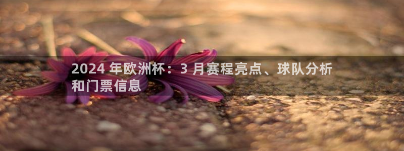 欧洲杯投注入口官网|2024 年欧洲杯：3 月赛程亮点、球队分析
和门票信息