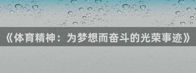 ug环球官网注册：《体育精神：为梦想而奋斗的光荣事迹》